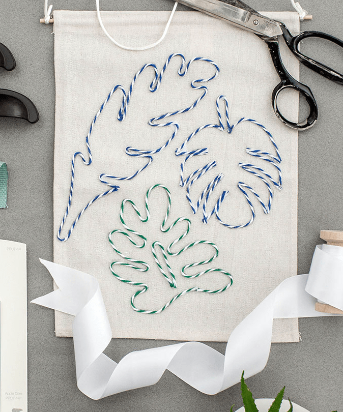 fall craft, leaf craft, bakers twine leaf